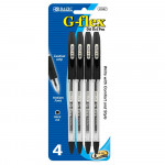 Bazic G-flex Black Oil-gel Ink Pen Cushion Grip (4/Pack)