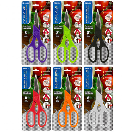 Bazic Kitchen Stainless Steel Scissors, Assorted Colors