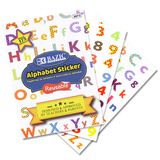 Bazic Alphabet Plastic Sticker Book