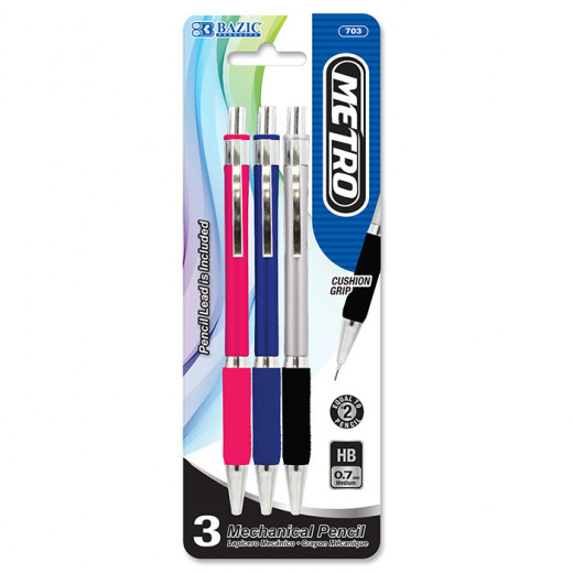 Bazic Metro 0.7 Mm Mechanical Pencil (3/pack)