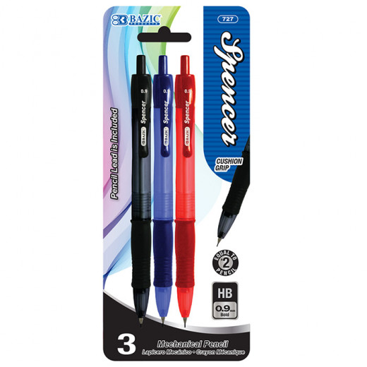 Bazic Spencer 0.9 Mm Mechanical Pencil ,Set Of 3