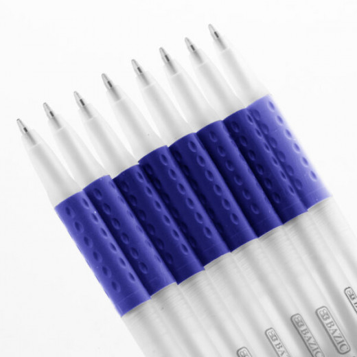 أقلام حبر أزرق مع مقبض (8 / عبوة) من بازيك