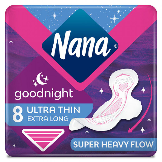 Nana – Ultra Thin, Night Time, Extra Long, Heavy Flow, 8 Pads