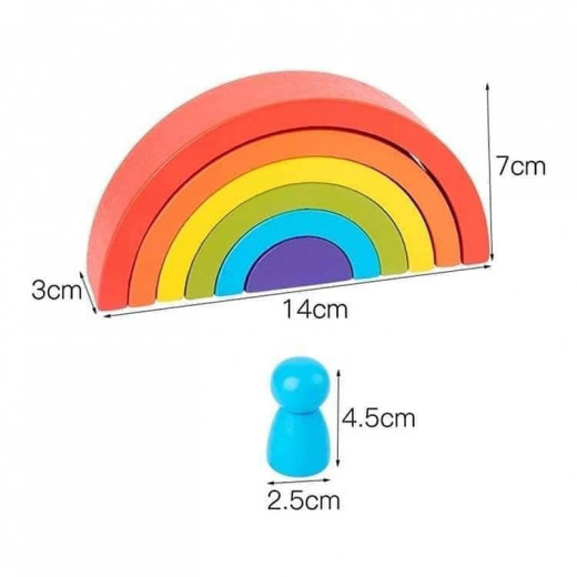 YIPPEE! Montessori Wooden Rainbow Toy Stacker