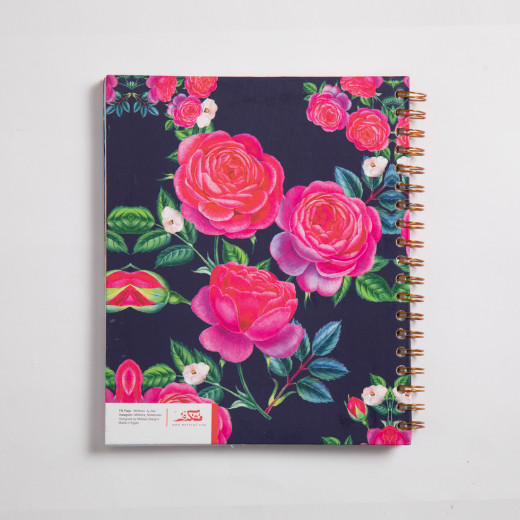 Mofkera Wire Floral Arabic Notebook Hardcover Full of Yasmin A6 Size