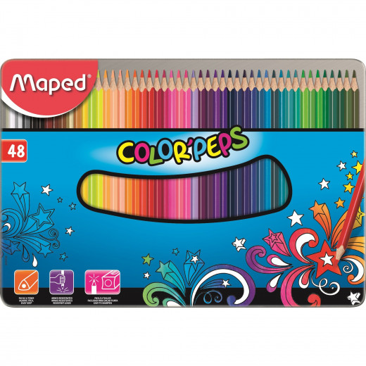 Maped Colored Pencils Metal, 48 Pieces
