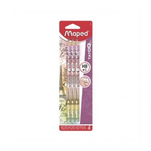 Maped Graphite Pen Without Eraser Tatoo, Assorted