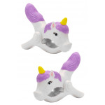 O2COOL Boca Clips Beach Towel Holders - Purple Unicorn