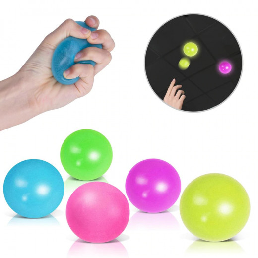 ألعاب جلوبلز لتخفيف التوتر ، كرة سكواش لزجة ، ألوان متنوعة, 4 كرة