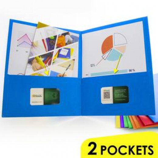 Bazic Assorted Color 2-Pockets Portfolios