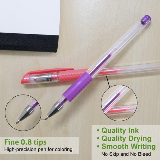 Bazic Fluorescent Color Essence Gel Pen With Cushion Grip 6pcs