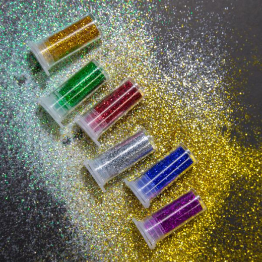 Bazic 6 Primary Color Glitter Shaker (3g)