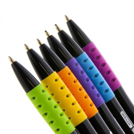 Bazic Spyder Oil-gel Ink Retractable Pen (4/pack), Assorted Colors