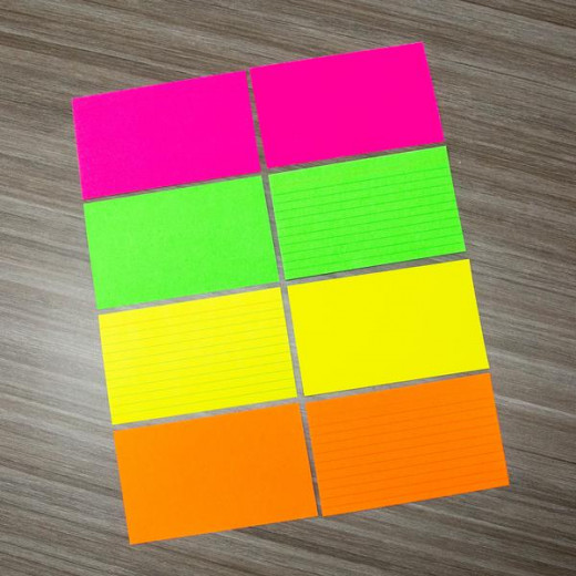 Bazic Basics Index Cards Ruled 75 Pc Fluorescent, Assorted