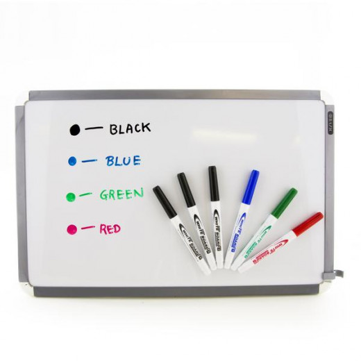 Bazic Fine Tip Dry Erase Marker, Assorted Color, 6 Pack