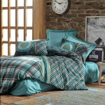 Nova home "Enrico" duvet cover rainforce set 100% cotton 3 pieces blue twin