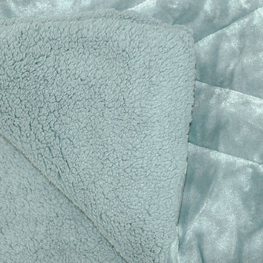 Nova home essentials velvet flannel to sherpa winter comforter mint green king