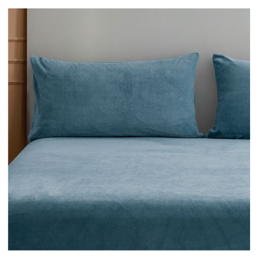 Nova home warmfit winter microfleece pillowcase set blue color 2 pieces