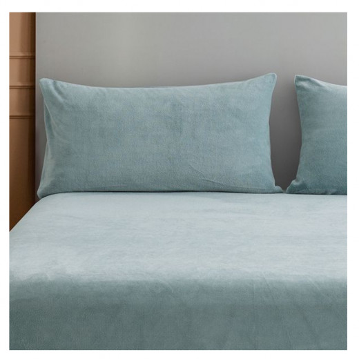 Nova home warmfit winter microfleece pillowcase set turquoise color 2 pieces