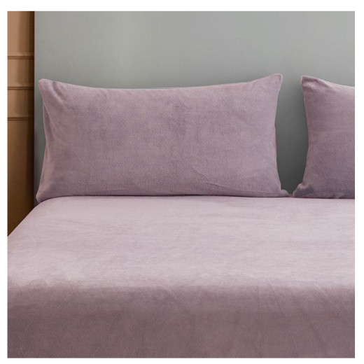 Nova home warmfit winter microfleece pillowcase set purple color 2 pieces