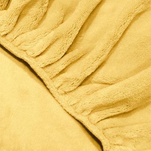 Nova home warmfit winter microfleece fitted sheet set king/super king 3 pcs yellow