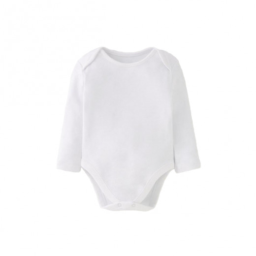 Long Sleeves Bodysuit, White, 12-18 Months