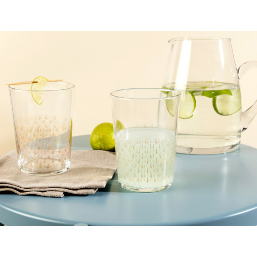 Madam Coco Pierretta-Golden Rain 4-piece Beverage Glass Set