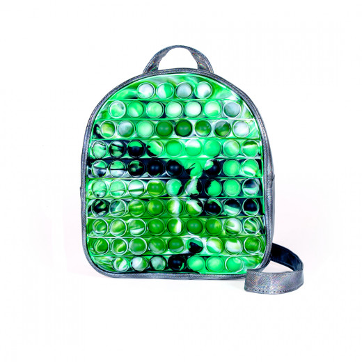 Push Fidget Toy Print Backpack, Green