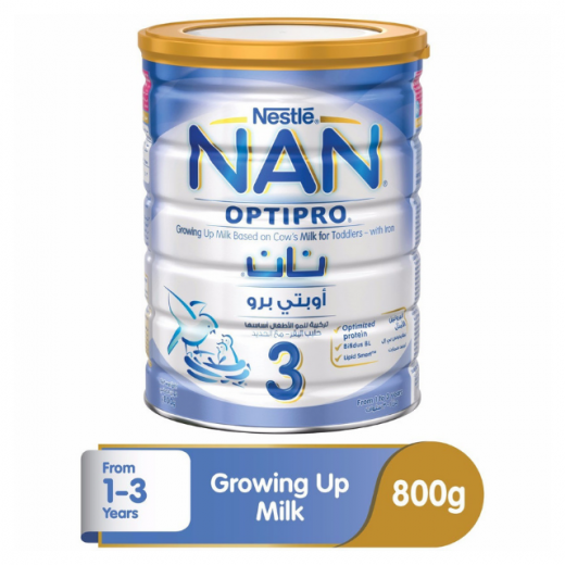 Nestle Nan 3 Optipro Growing Up Milk, 800 Gram Tin