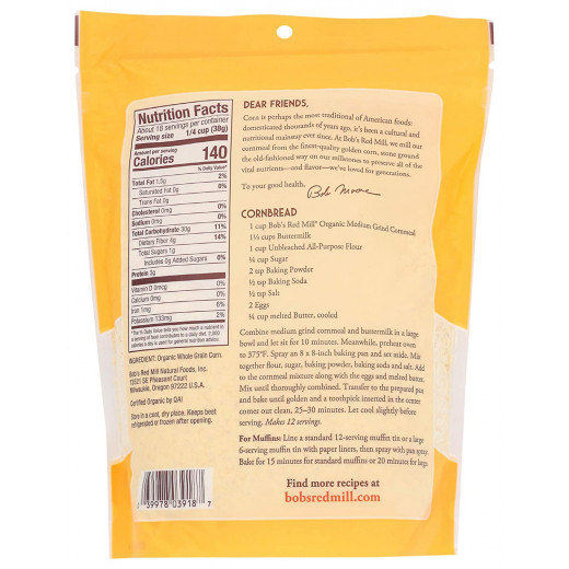 Bob's Red Mill Medium Grind Cornmeal Organic, 680gram