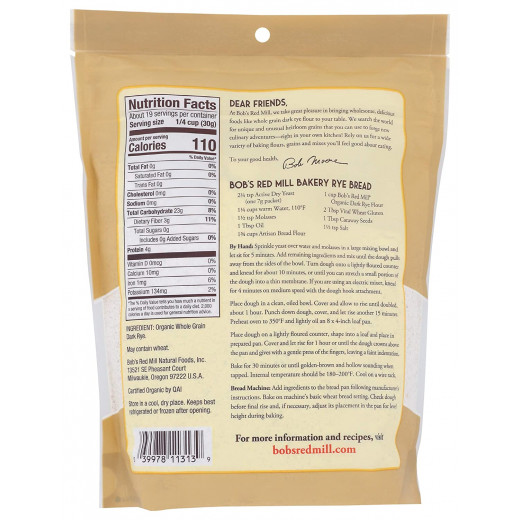 Bob's Red Mill Organic Dark Rye Flour, 567gram