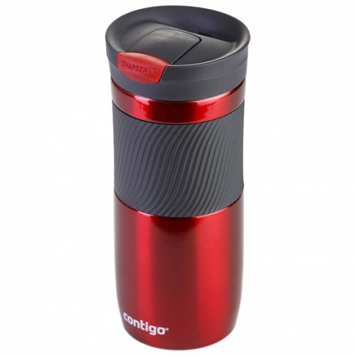 Contigo Snapseal Byron Vacuum Insulated Stainless Steel Travel Mug 470 Ml, Red & Grey