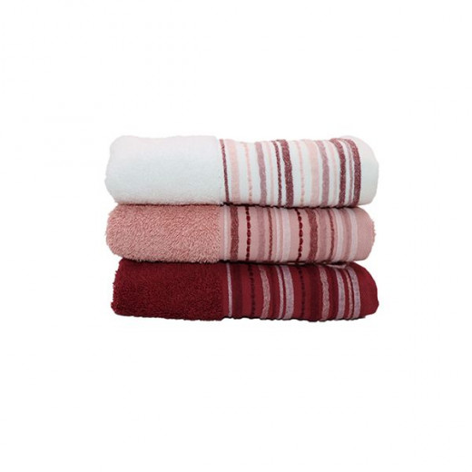 Nova Home Lena, Cotton, Jacquard Towel, Bath Towel, Red Color