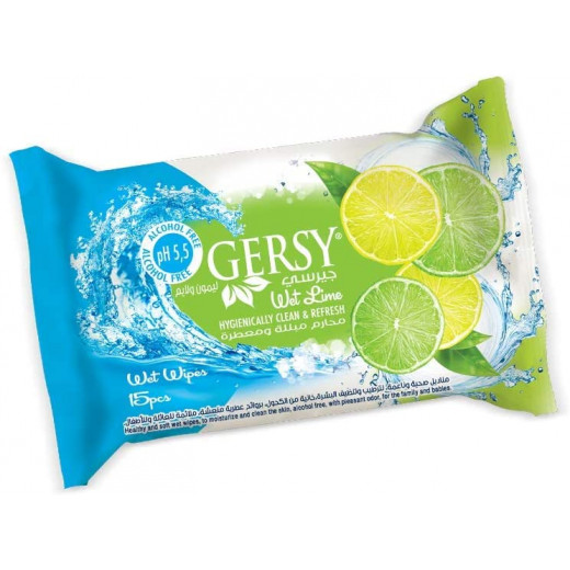 Gersy Wet Wipes  Lemon, 15 pc