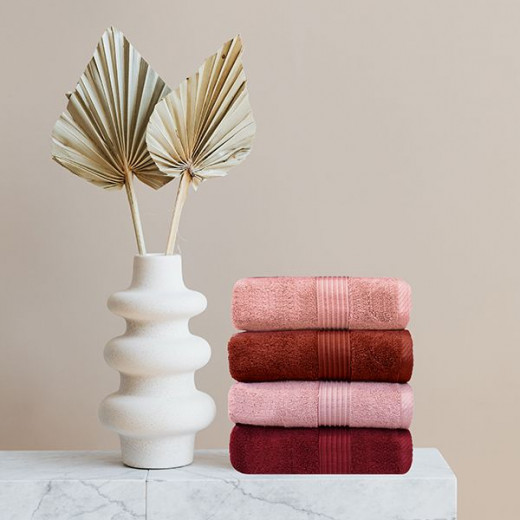 Nova home pretty collection towel, cotton, burgundy color, 50*100 cm