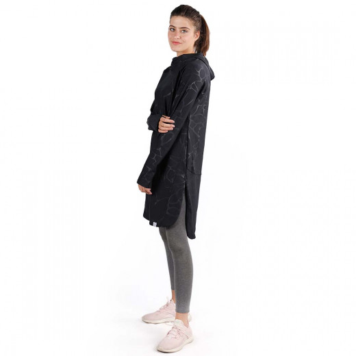 RB Women's Long Running Hoodie, Small Size, Marble Black Color