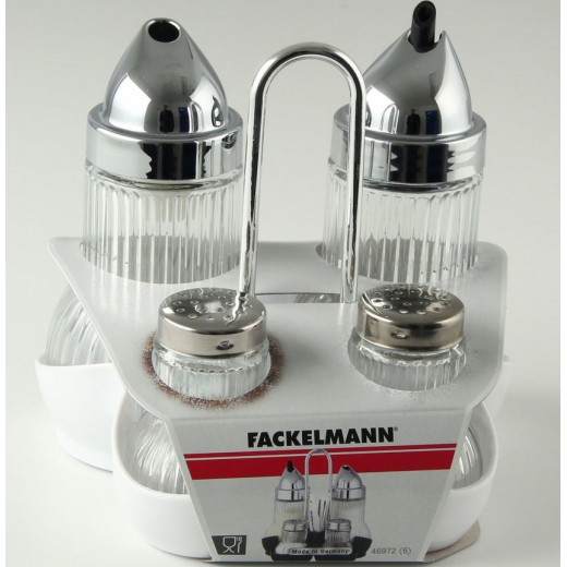 Fackelmann Milk, Sugar, Salt, Pepper & Toothpicks Set, Glass