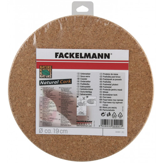 Fackelmann Natural Cork Round Trivet, Brown Color