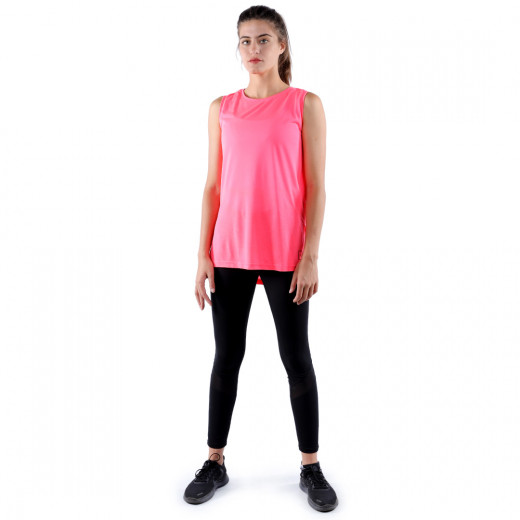 RB Women's Side Slit Tank Top, Large Size, Pink Color