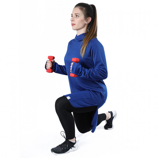 RB Women's Long Running Hoodie, X Large Size, Royal Blue Color