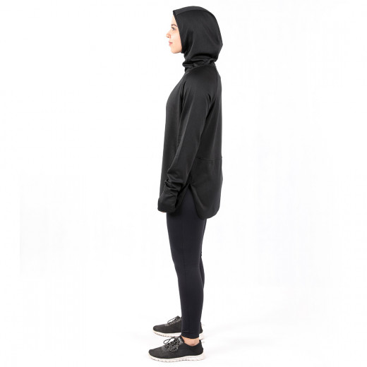 RB Women's Short Running Hoodie, Medium Size, Black Color