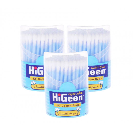 Higeen Ear Buds Round 100pp, 3pcs