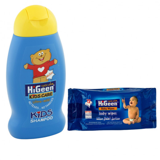 Higeen Baby Wipes, 72 Sheet + Shampoo For Kids, 250 Ml