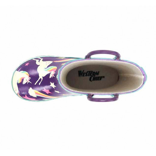 Western Chief Kids Unicorn Dreams Rain Boot, Purple Color, Size 33