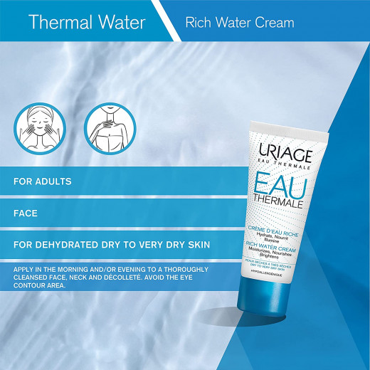 Uriage Thermal Rich Water Cream for Dry Skin, 40 Ml