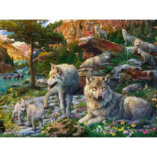 لعبة الأحجية بتصميم الذئب في الربيع , 1500 قطعة من رافنسبرغر
