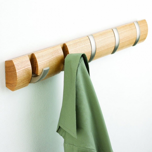 Umbra flip hooks wall rail, beige color