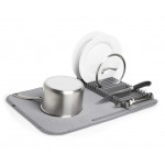 Umbra dish drying matt with versatile dish rack, grey color