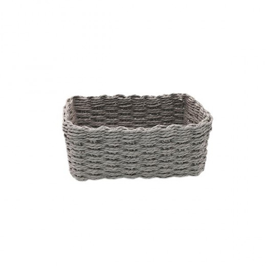 Weva stack faux rattan storage basket set, grey color, 3 pieces