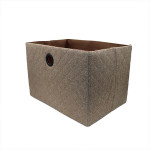 Weva hammer foldable textile storage basket, 38x26x25 cm, beige